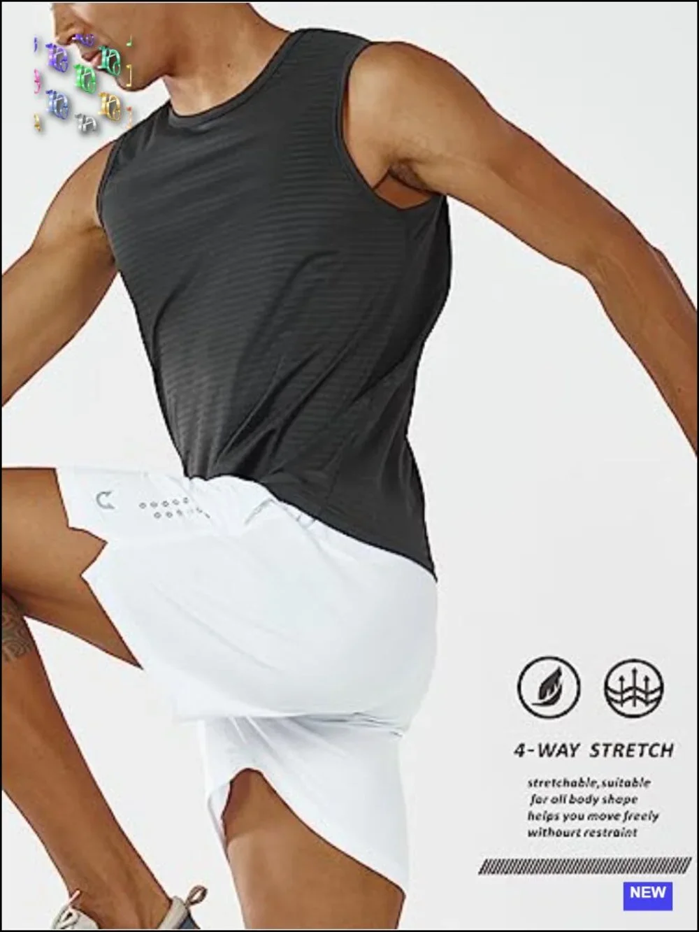 Men's Quick-Dry Athletic Shorts with Zippered Pockets